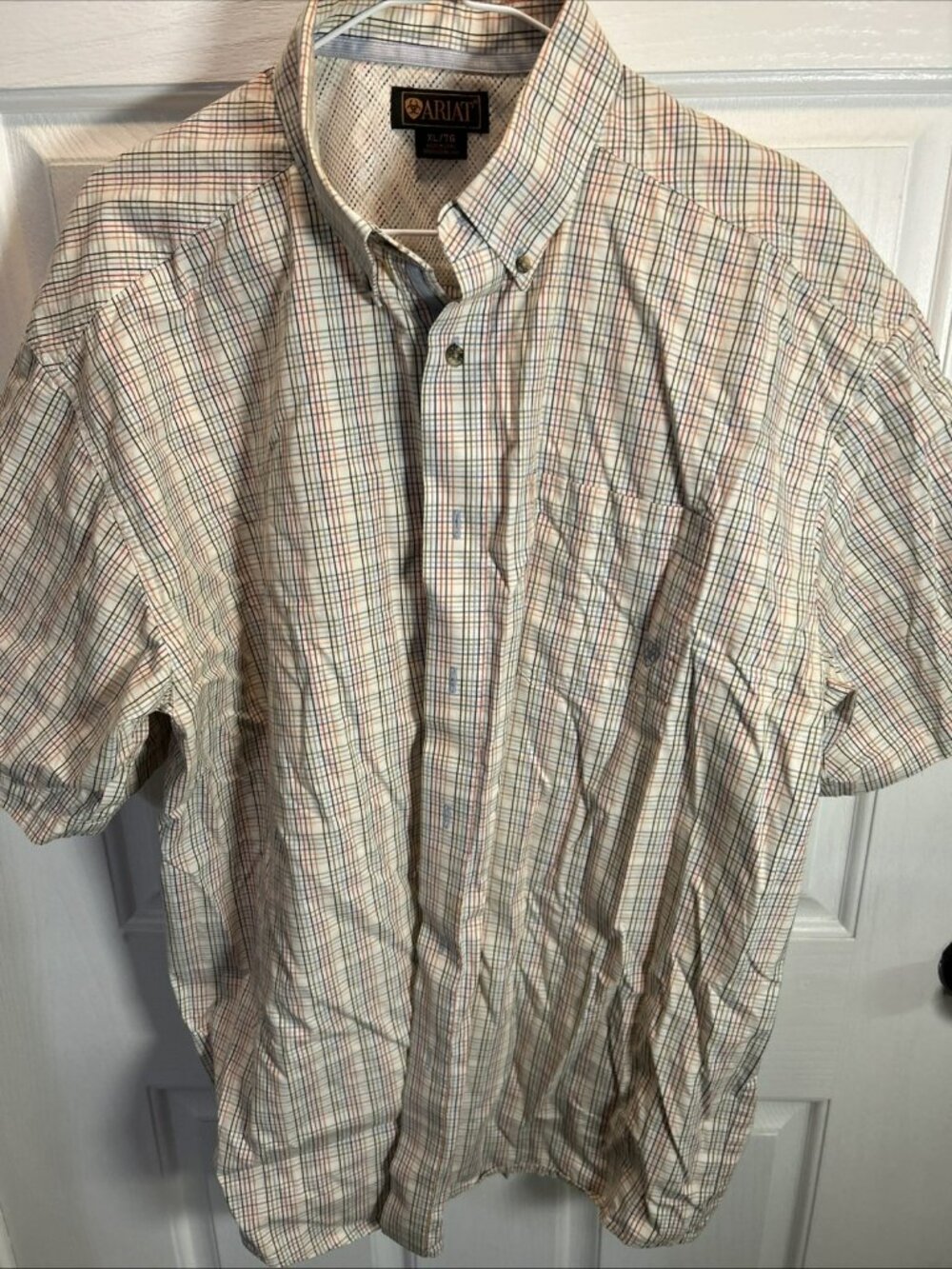 Ariat Men’s XL Multicolor Stripe Western Shirt Short Sleeve EUC | Cowboy Casual
